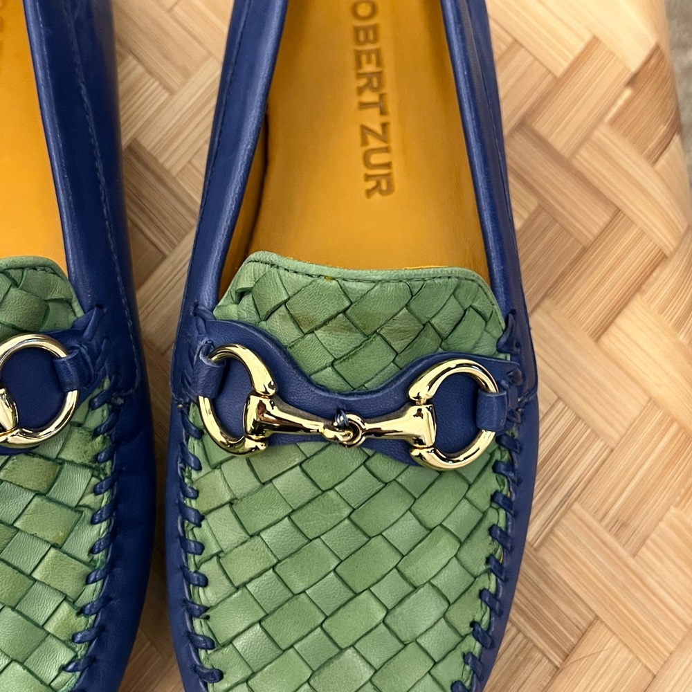 Robert Zur Women’s Loafers in Blue and Green - Picture 3 of 6
